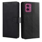 For Motorola Moto G55 5G Calf Texture Buckle Flip Leather Phone Case(Black) - 1