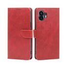 For Nothing Phone 2 Calf Texture Buckle Flip Leather Phone Case(Red) - 1