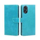 For OPPO A38 4G / A18 4G Calf Texture Buckle Flip Leather Phone Case(Light Blue) - 1