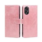 For OPPO A38 4G / A18 4G Calf Texture Buckle Flip Leather Phone Case(Rose Gold) - 1