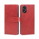 For OPPO A38 4G / A18 4G Calf Texture Buckle Flip Leather Phone Case(Red) - 1