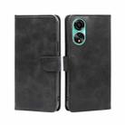 For OPPO A78 4G Calf Texture Buckle Flip Leather Phone Case(Black) - 1