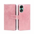 For OPPO A78 4G Calf Texture Buckle Flip Leather Phone Case(Rose Gold) - 1