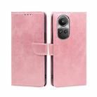 For OPPO Reno10 5G / Reno10 Pro 5G Global Calf Texture Buckle Flip Leather Phone Case(Rose Gold) - 1