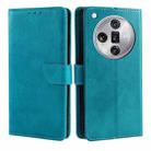 For OPPO Find X7 Ultra 5G Calf Texture Buckle Flip Leather Phone Case(Light Blue) - 1