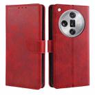 For OPPO Find X7 Ultra 5G Calf Texture Buckle Flip Leather Phone Case(Red) - 1