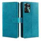 For OPPO Reno11 F 5G Calf Texture Buckle Flip Leather Phone Case(Light Blue) - 1