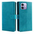 For OPPO A3 5G India Calf Texture Buckle Flip Leather Phone Case(Light Blue) - 1