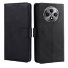 For OPPO Reno12 F 5G Calf Texture Buckle Flip Leather Phone Case(Black) - 1