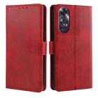 For OPPO A60 4G Global Calf Texture Buckle Flip Leather Phone Case(Red) - 1