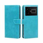 For Realme GT5 / GT5 240W Calf Texture Buckle Flip Leather Phone Case(Light Blue) - 1