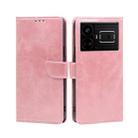 For Realme GT5 / GT5 240W Calf Texture Buckle Flip Leather Phone Case(Rose Gold) - 1