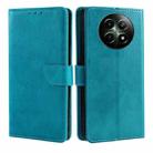 For Realme 12 5G Calf Texture Buckle Flip Leather Phone Case(Light Blue) - 1