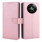 For Realme 12 5G Calf Texture Buckle Flip Leather Phone Case(Rose Gold) - 1
