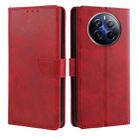 For Realme 12 Pro 5G Calf Texture Buckle Flip Leather Phone Case(Red) - 1