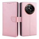 For Realme GT5 Pro 5G Calf Texture Buckle Flip Leather Phone Case(Rose Gold) - 1