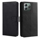 For Realme C61 4G Calf Texture Buckle Flip Leather Phone Case(Black) - 1