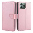 For Realme C61 4G Calf Texture Buckle Flip Leather Phone Case(Rose Gold) - 1