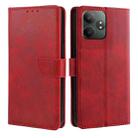 For Realme GT Neo6 SE Calf Texture Buckle Flip Leather Phone Case(Red) - 1