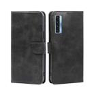 For TCL 20s / 20 5G / 20L / 20L+ Calf Texture Buckle Flip Leather Phone Case(Black) - 1