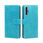 For TCL 20s / 20 5G / 20L / 20L+ Calf Texture Buckle Flip Leather Phone Case(Light Blue) - 1