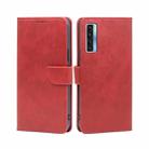 For TCL 20s / 20 5G / 20L / 20L+ Calf Texture Buckle Flip Leather Phone Case(Red) - 1