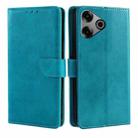 For Tecno Pova 6 Pro 5G Calf Texture Buckle Flip Leather Phone Case(Light Blue) - 1