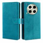 For Tecno Camon 30 Calf Texture Buckle Flip Leather Phone Case(Light Blue) - 1