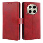 For Tecno Camon 30 Calf Texture Buckle Flip Leather Phone Case(Red) - 1