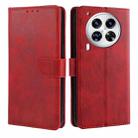 For Tecno Camon 30 Premier 5G Calf Texture Buckle Flip Leather Phone Case(Red) - 1