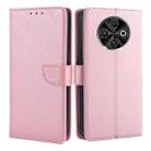 For Tecno Spark 30C 4G Calf Texture Buckle Flip Leather Phone Case(Rose Gold) - 1