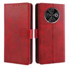 For Tecno Spark 30C 4G Calf Texture Buckle Flip Leather Phone Case(Red) - 1