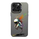 For iPhone 15 Pro Max Color Ink Frosted PC+TPU Phone Case(Running Astronaut) - 1