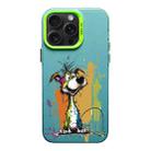 For iPhone 15 Pro Max Color Ink Frosted PC+TPU Phone Case(Silly Dog) - 1