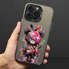 For iPhone 15 Pro Color Ink Frosted PC+TPU Phone Case(Black Bear) - 1