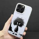 For iPhone 15 Pro Color Ink Frosted PC+TPU Phone Case(Curl Teddy) - 1