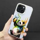 For iPhone 15 Color Ink Frosted PC+TPU Phone Case(Toast Panda) - 1