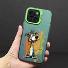 For iPhone 14 Plus Color Ink Frosted PC+TPU Phone Case(Silly Dog) - 1