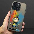 For iPhone 14 Plus Color Ink Frosted PC+TPU Phone Case(Colored Ink Monkey) - 1