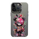 For iPhone 14 Pro Color Ink Frosted PC+TPU Phone Case(Black Bear) - 1