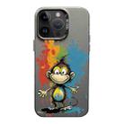 For iPhone 14 Pro Color Ink Frosted PC+TPU Phone Case(Colored Ink Monkey) - 1