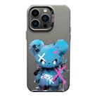 For iPhone 13 Pro Max Color Ink Frosted PC+TPU Phone Case(Blue Bear) - 1