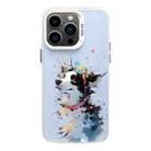 For iPhone 13 Pro Max Color Ink Frosted PC+TPU Phone Case(Glasses Dog) - 1