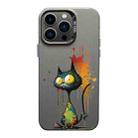 For iPhone 13 Pro Color Ink Frosted PC+TPU Phone Case(Big Eyed Cat) - 1