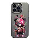 For iPhone 13 Pro Color Ink Frosted PC+TPU Phone Case(Black Bear) - 1