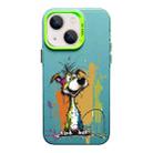 For iPhone 13 Color Ink Frosted PC+TPU Phone Case(Silly Dog) - 1