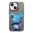 For iPhone 13 Color Ink Frosted PC+TPU Phone Case(Blue Bear) - 1