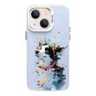 For iPhone 13 Color Ink Frosted PC+TPU Phone Case(Glasses Dog) - 1