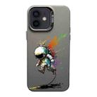 For iPhone 12 Color Ink Frosted PC+TPU Phone Case(Running Astronaut) - 1