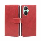 For vivo Y27 4G Calf Texture Buckle Flip Leather Phone Case(Red) - 1